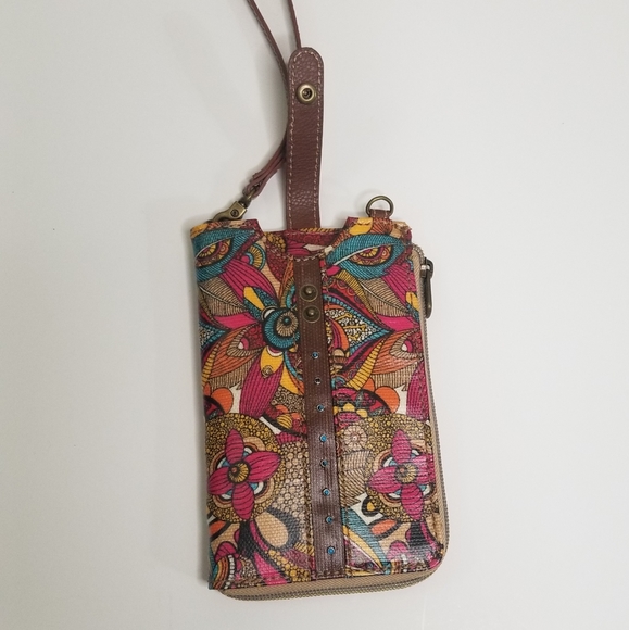 Sakroots crossbody/ wristlet boho/ floral bag - Picture 2 of 5